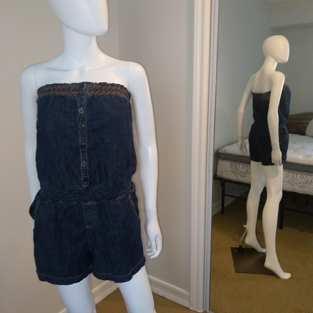 Jean Strapless Romper